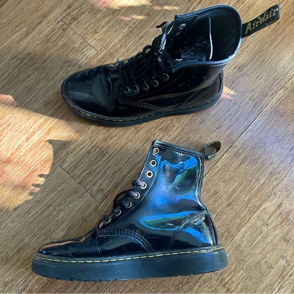 DR. MARTEN'S Women's Zavala Black Glossy Combat Boot - Picture 4 of 5